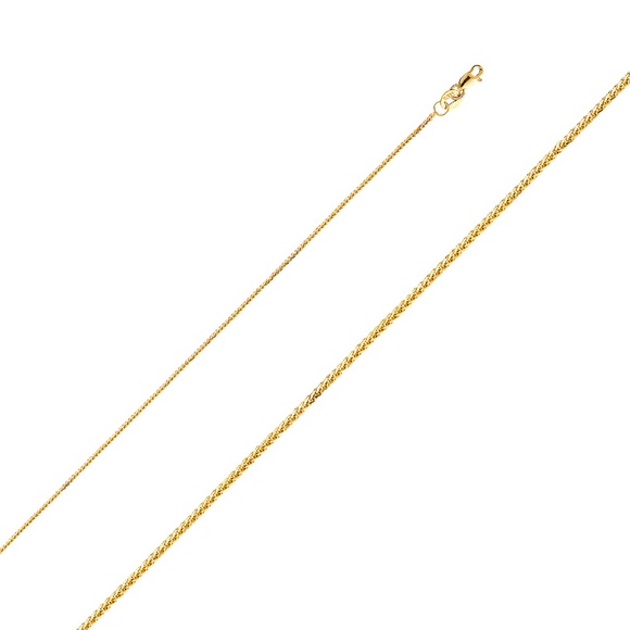 TGDJ 14K Solid Genuine White Gold 0.8 mm Box Chain Necklace